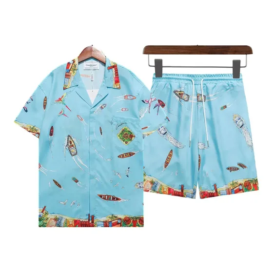 Casablanca Printed Camp Shirt and Shorts Set