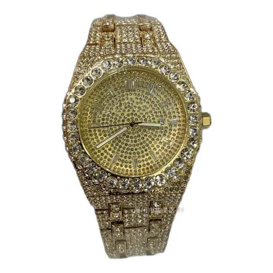 Iced-Out Roman Numeral Square Watch